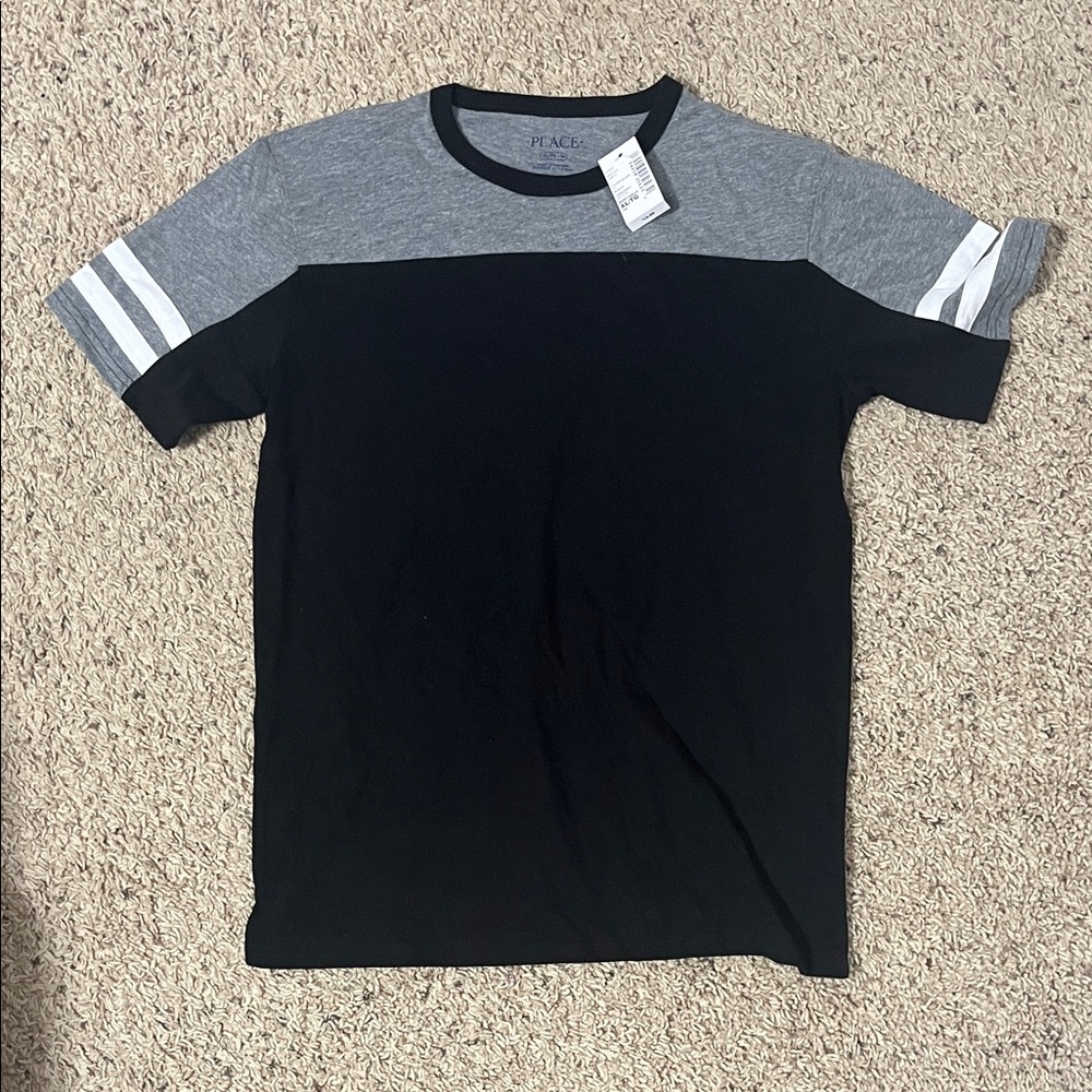 Kid’s Black and Gray Short Sleeve Tee